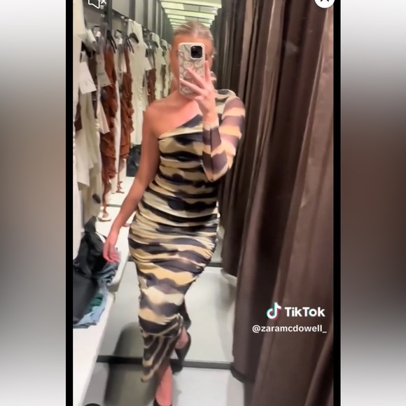 🦋 Bloggers Favorite 🦋 Zara Tie Dye Print Tulle Dress Size S - Picture 11 of 16